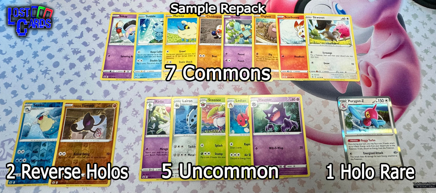 Lost Cards Repack | English 15 Pokemon Card Repack with 2 Reverse Holos & 1 Holo Rare
