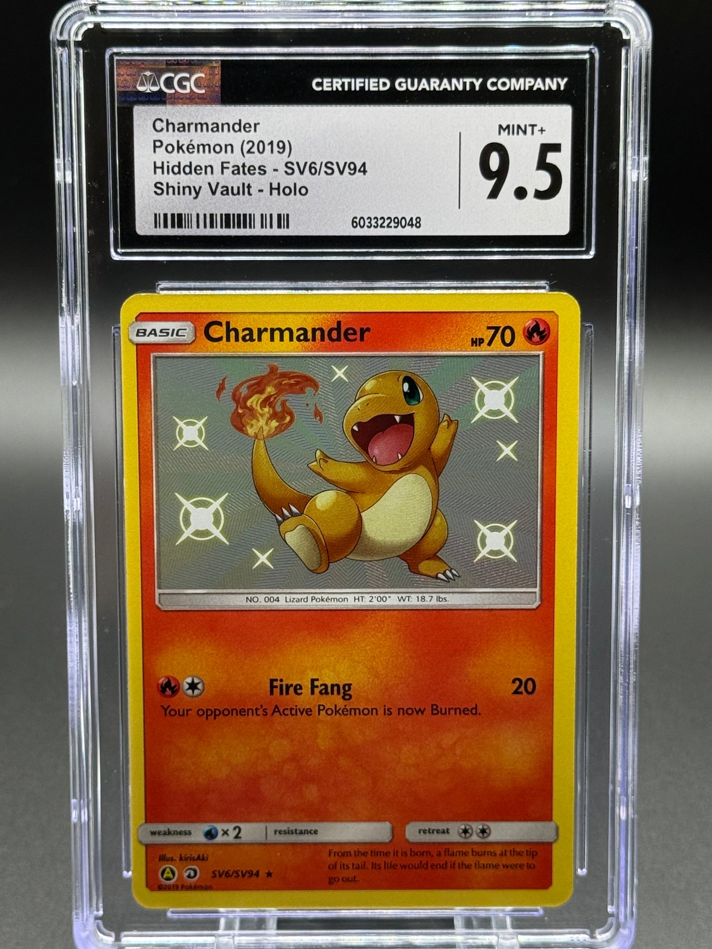Pokemon TCG Charmander | Hidden Fates SV6/SV94 | CGC Graded MINT+ 9.5