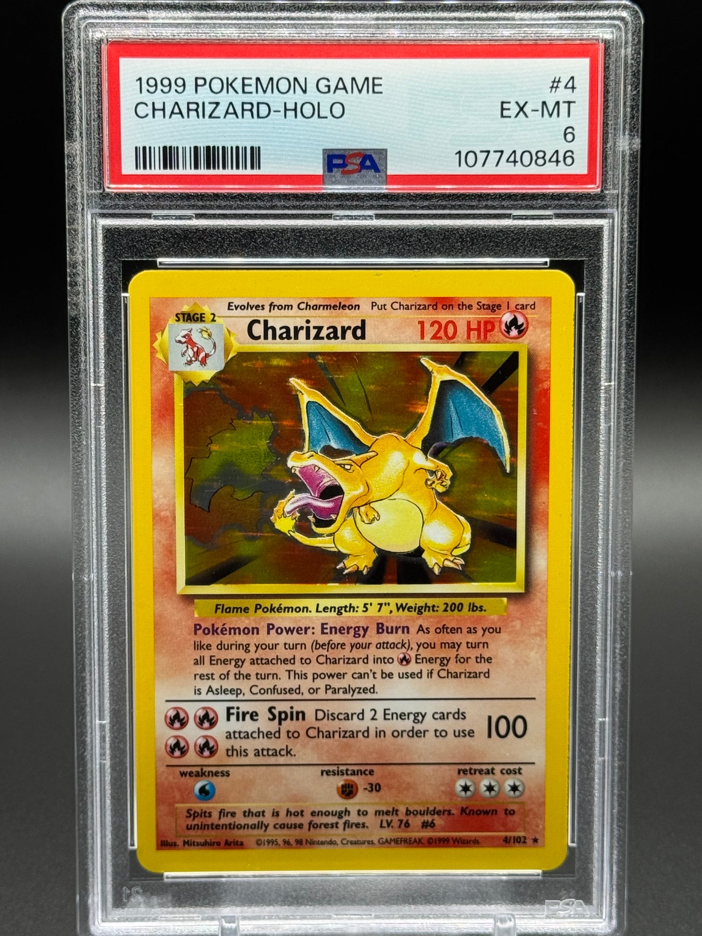 Pokemon TCG Charizard | Base Set Unlimited 4/102 | PSA Graded EX-MT 6