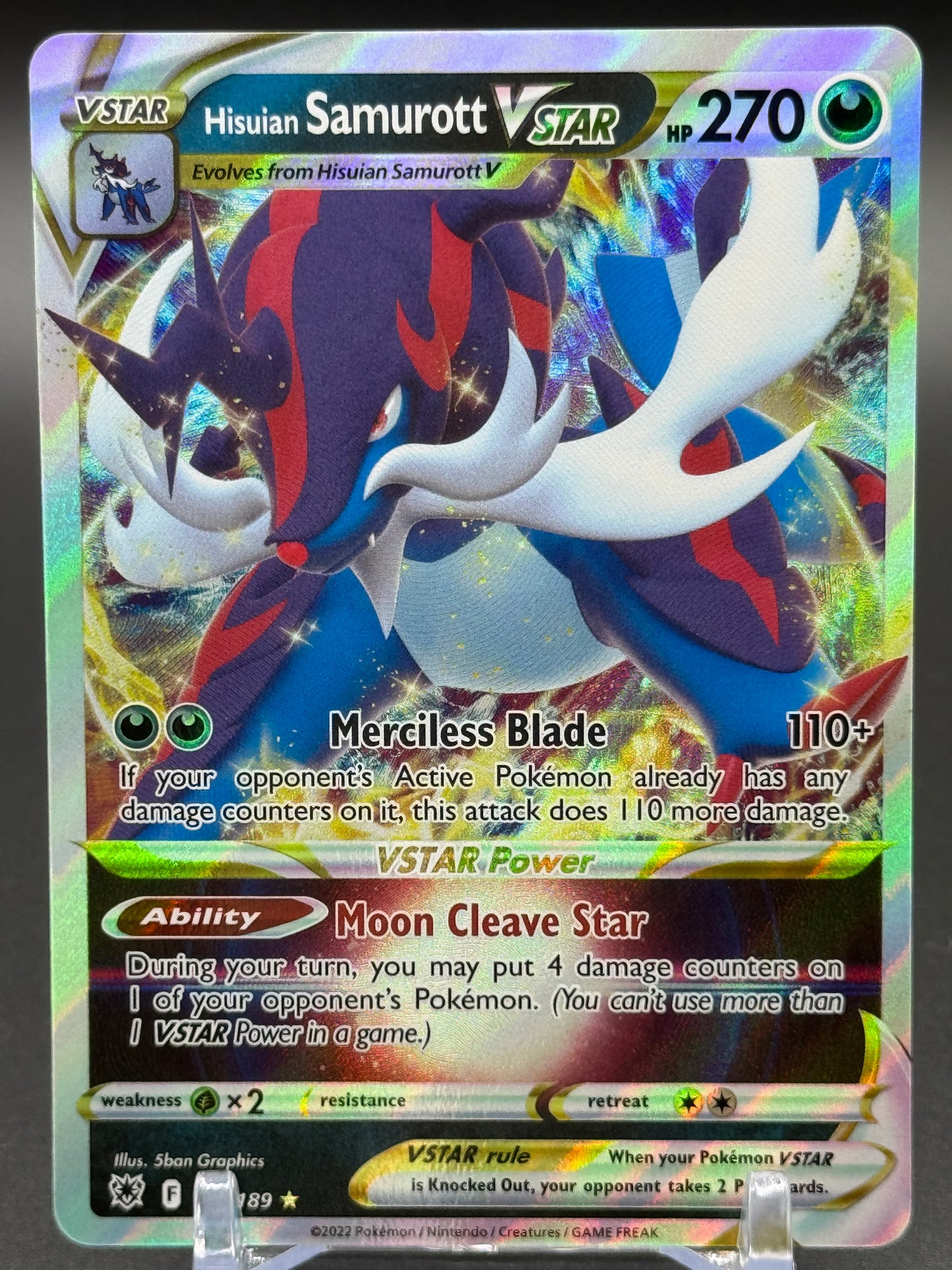 Pokemon TCG Hisuian Samurott VSTAR | Astral Radiance 102/189 | Condition: Near Mint