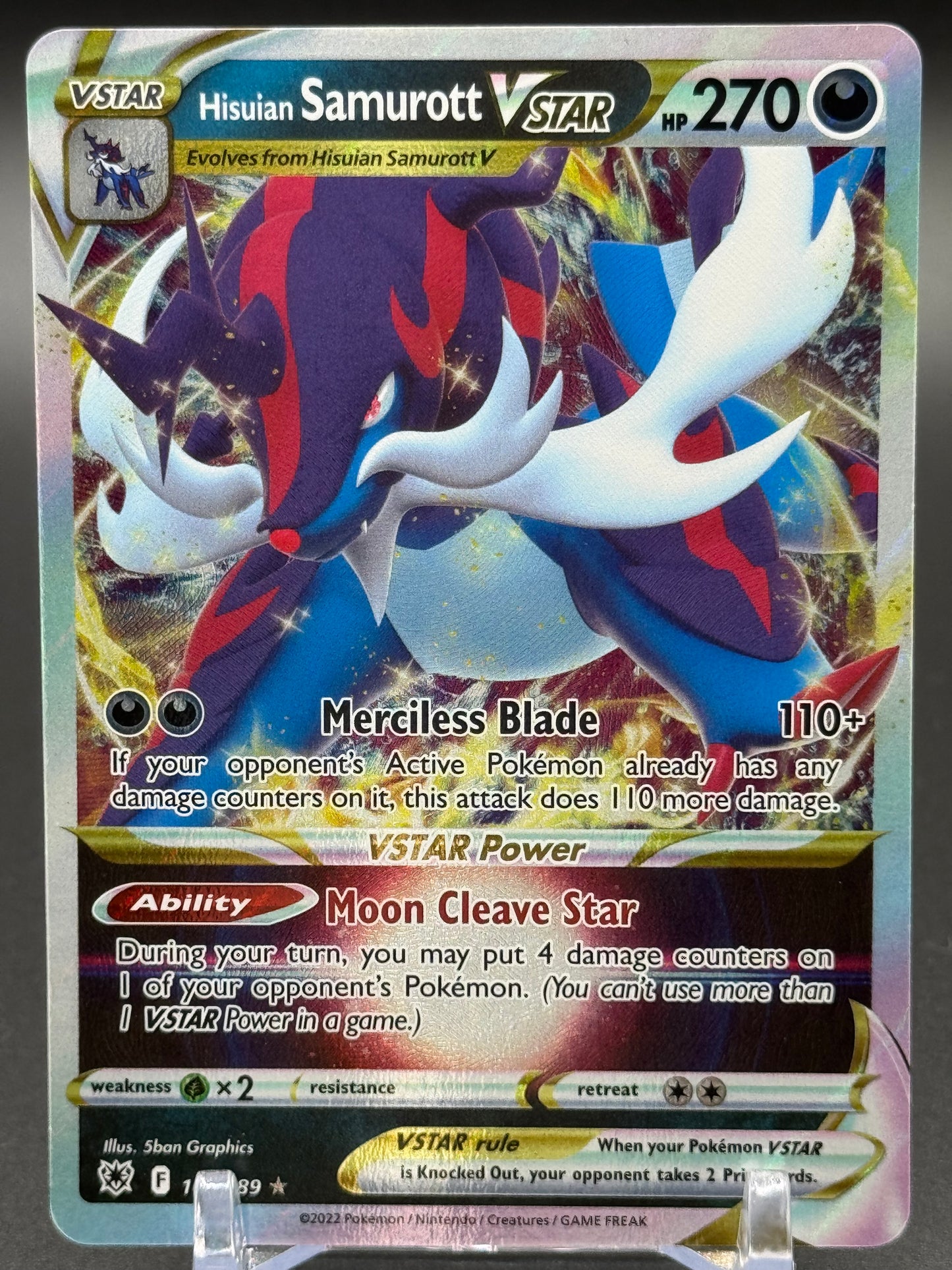 Pokemon TCG Hisuian Samurott VSTAR | Astral Radiance 102/189 | Condition: Near Mint