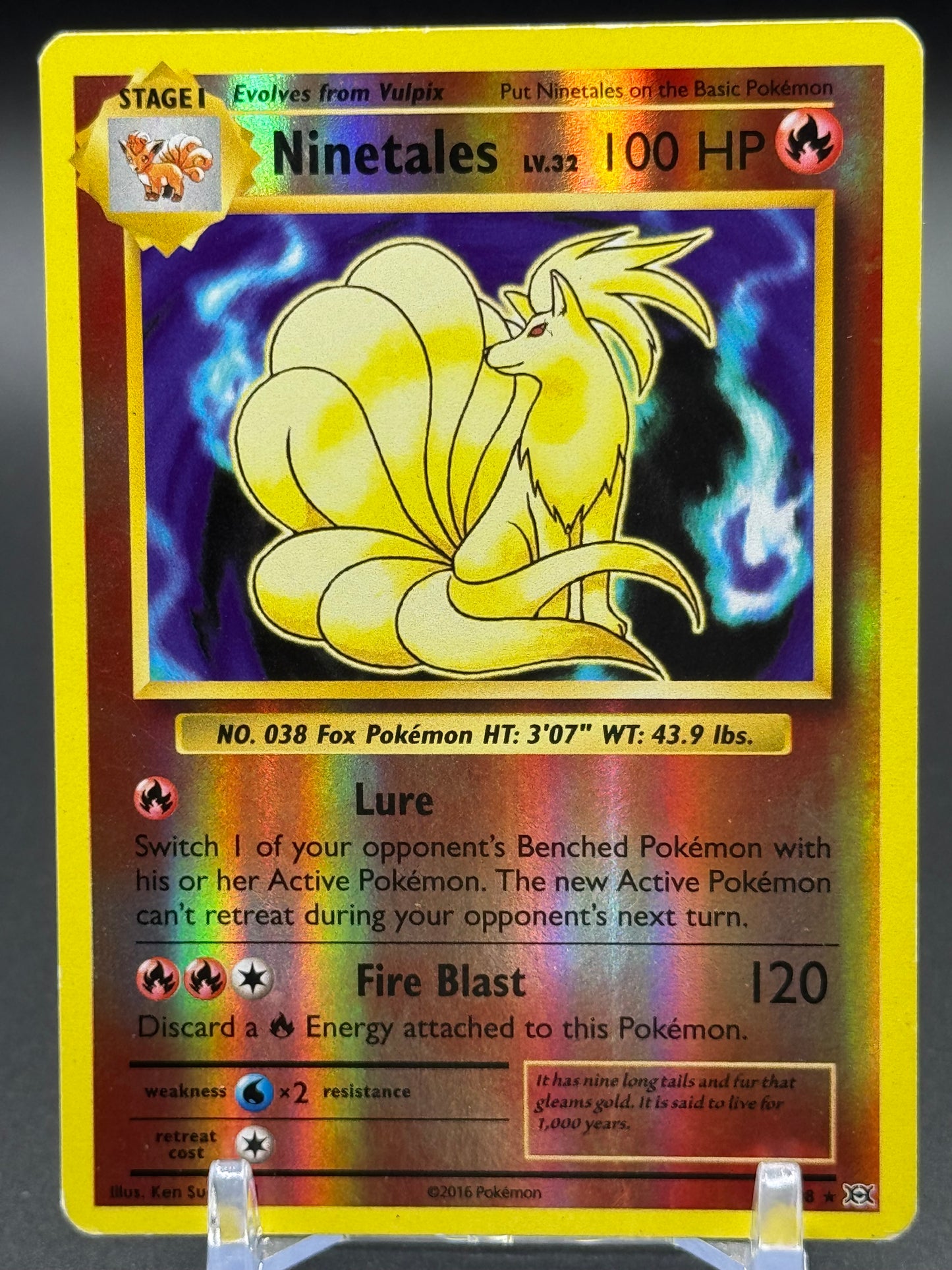 Pokemon TCG Ninetales | XY: Evolutions 15/108 Reverse Holo | Condition: Moderate Play