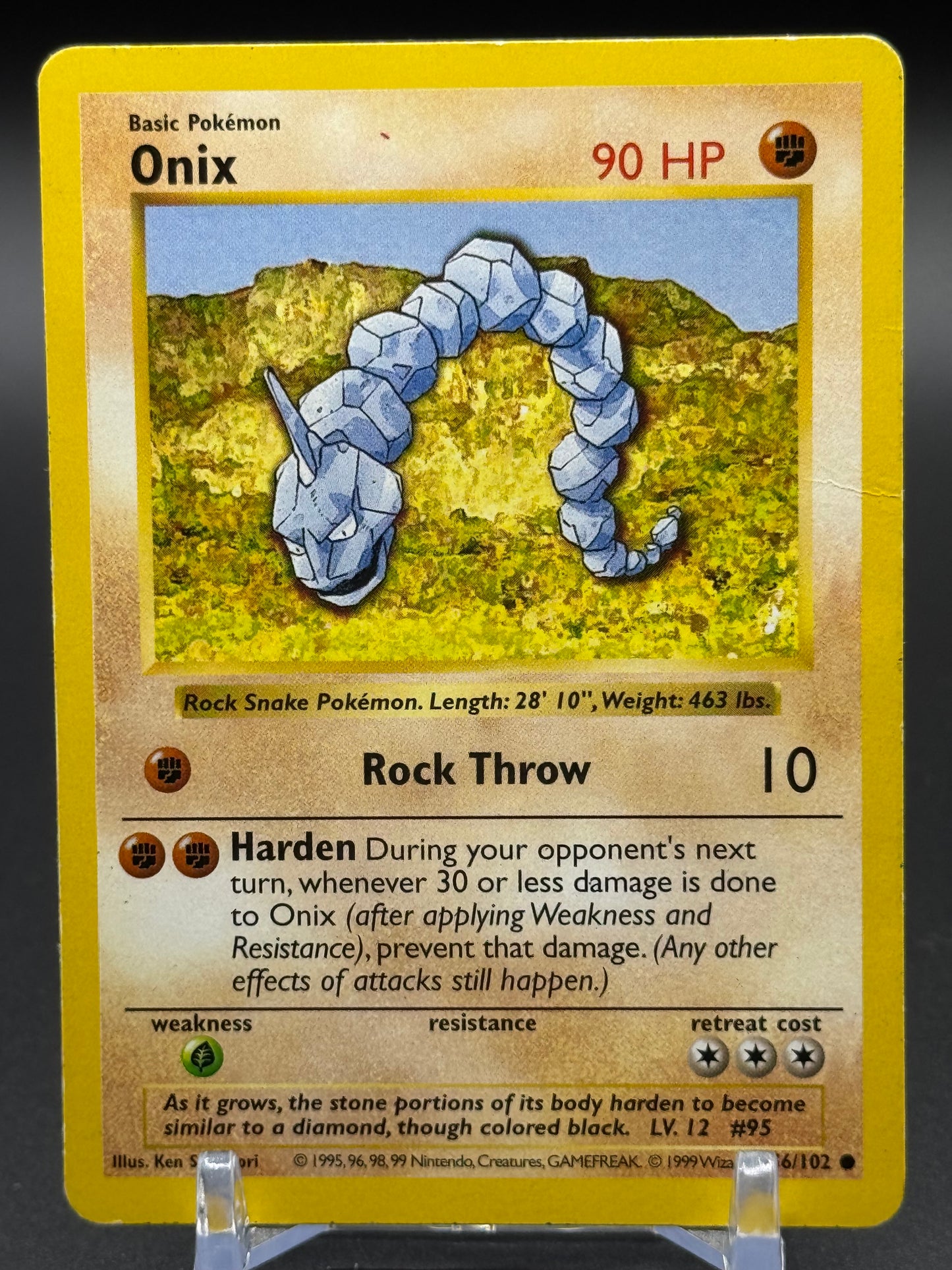 Pokemon TCG Onix | Base Set 56/102 Shadowless | Condition: Heavy Play