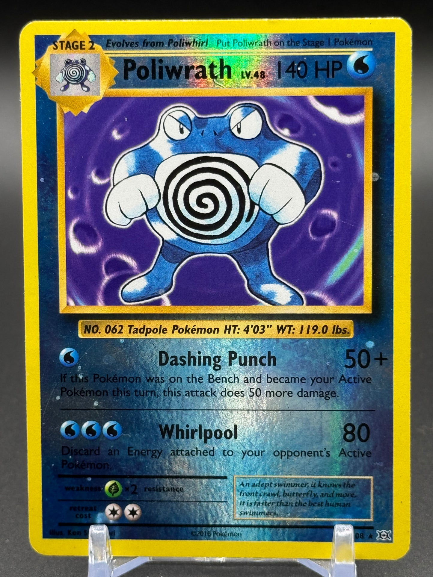 Pokemon TCG Poliwrath | XY: Evolutions 25/108 Reverse Holo | Condition: Damaged