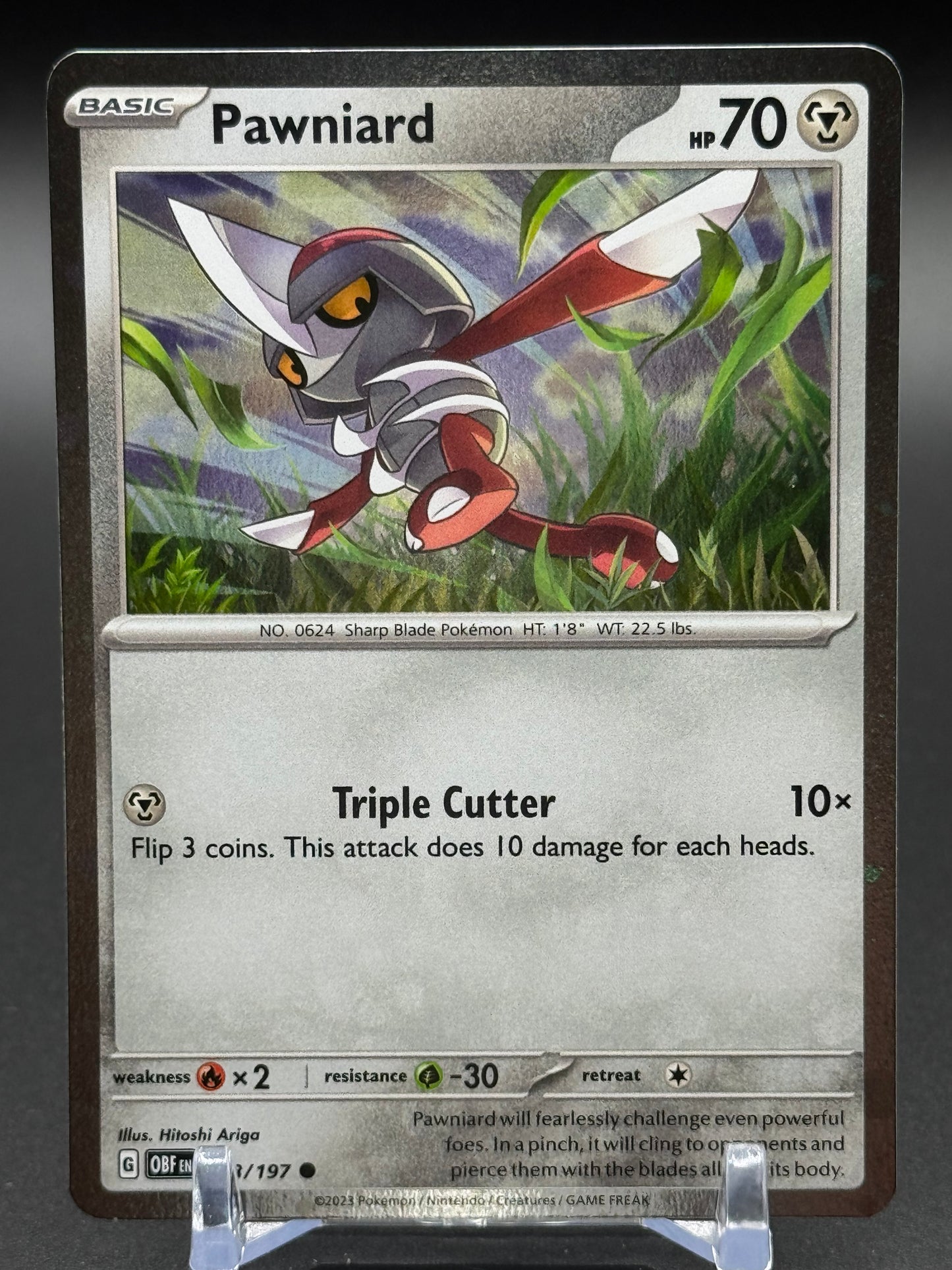 Pokemon TCG Pawniard | Obsidian Flames 148/197 Cosmos Holo | Condition: Near Mint