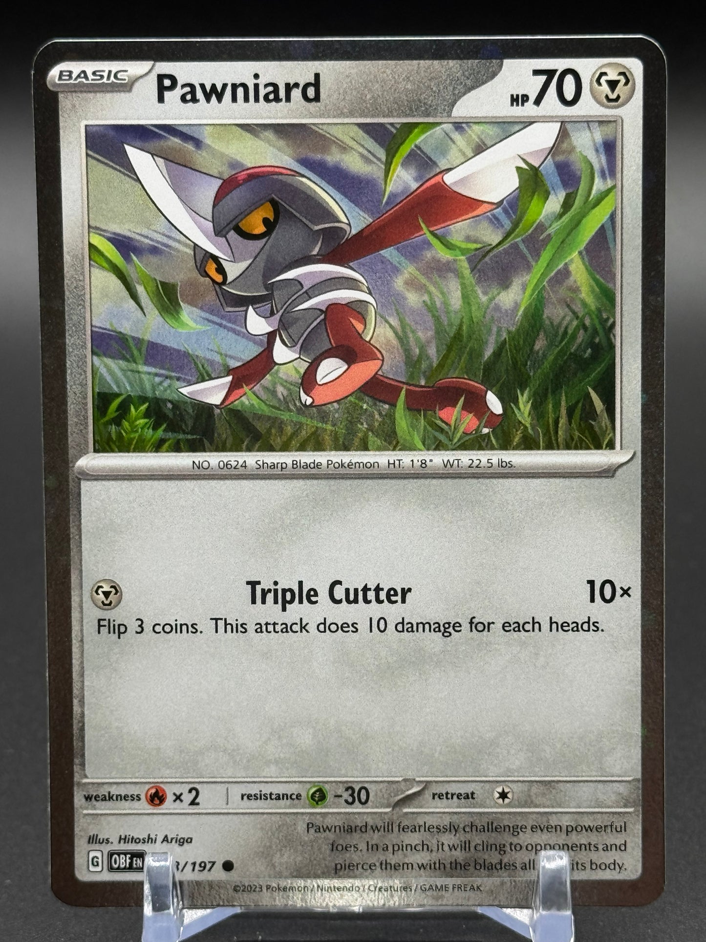 Pokemon TCG Pawniard | Obsidian Flames 148/197 Cosmos Holo | Condition: Near Mint