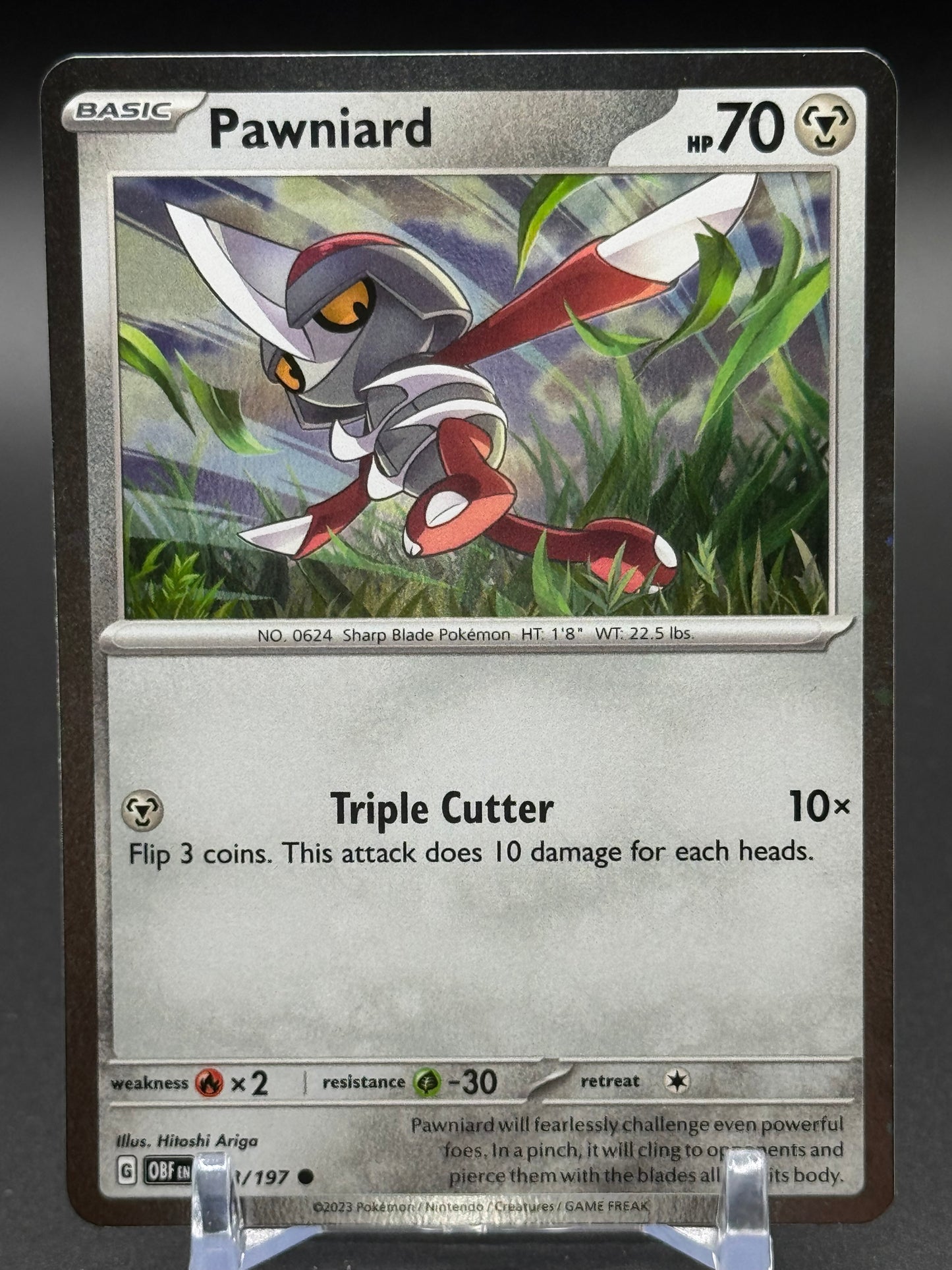 Pokemon TCG Pawniard | Obsidian Flames 148/197 Cosmos Holo | Condition: Near Mint