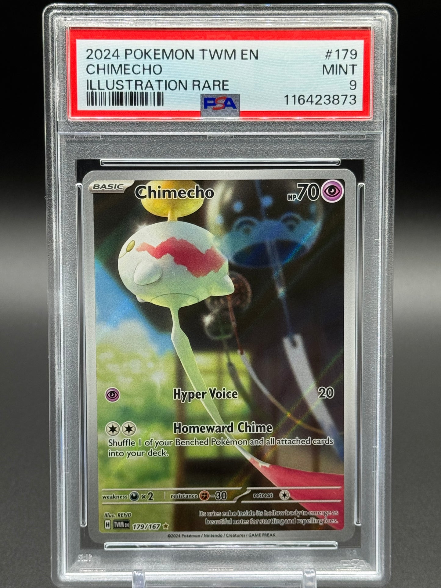 Pokemon TCG Chimecho | Twilight Masquerade 179/167 | PSA Graded MINT 9