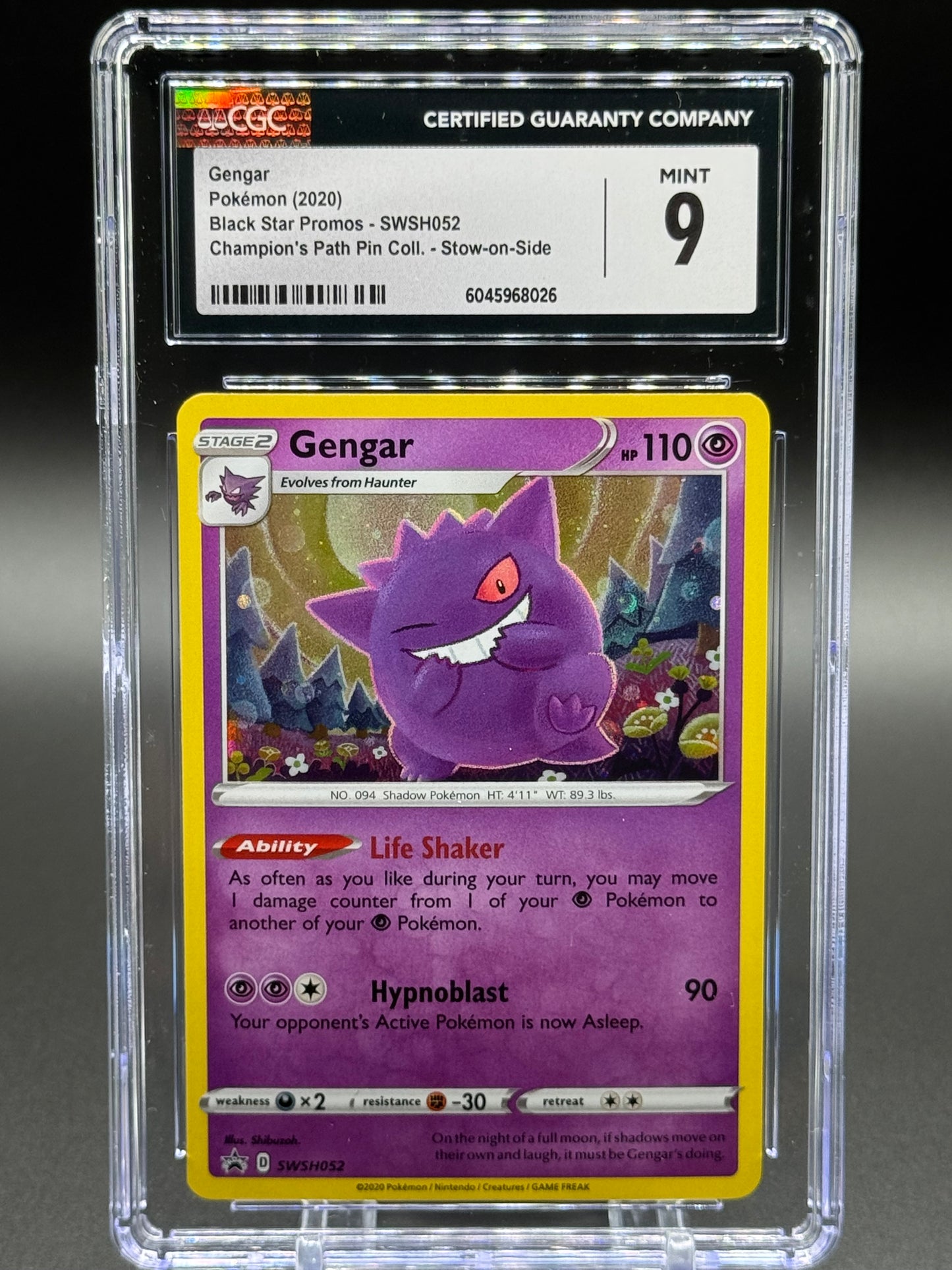 Pokemon TCG Gengar | Black Star Promo SWSH052 | CGC Graded MINT 9
