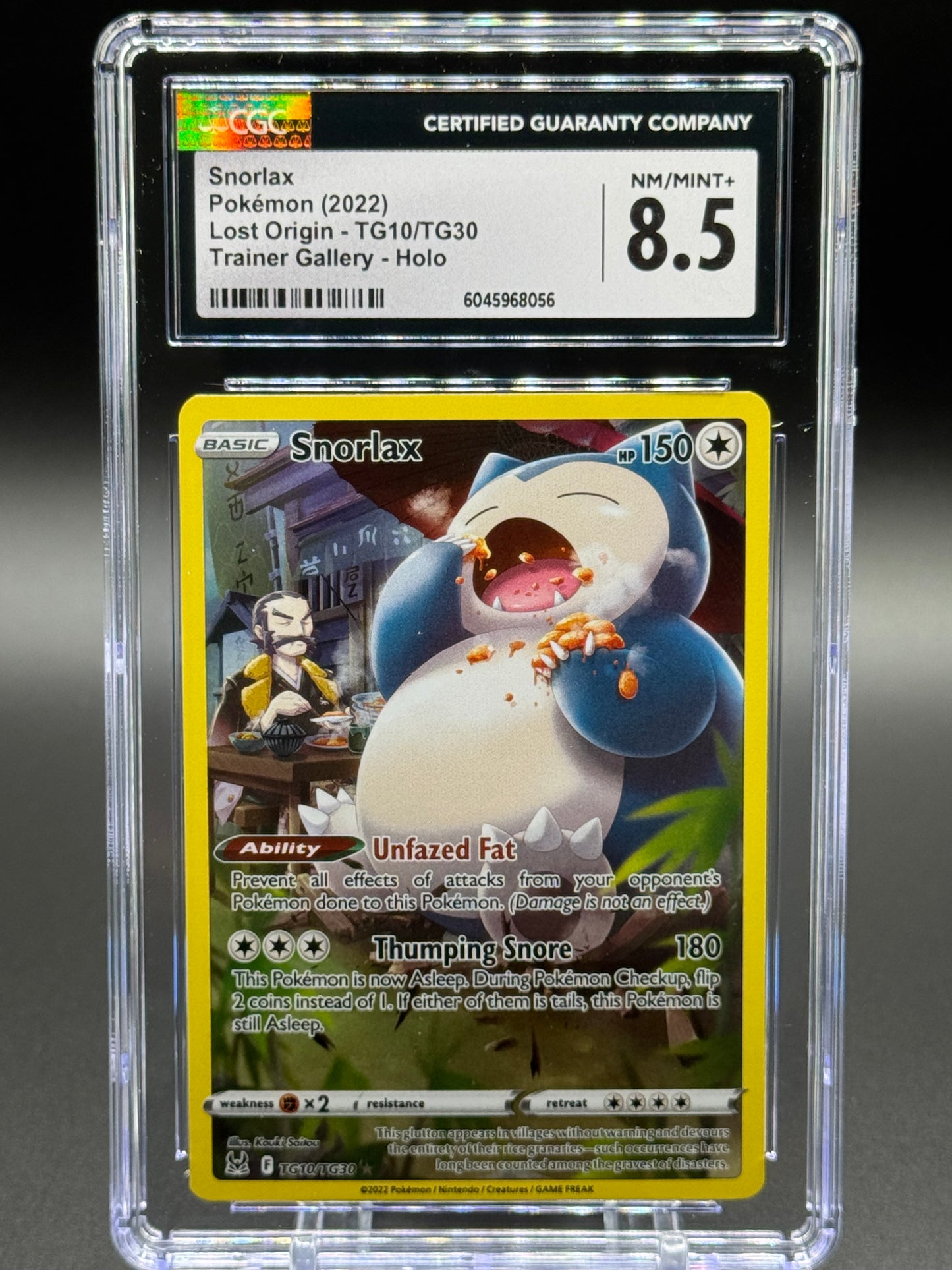 Pokemon TCG Snorlax | Lost Origin TG10/TG30 | CGC Graded NM/MINT+ 8.5