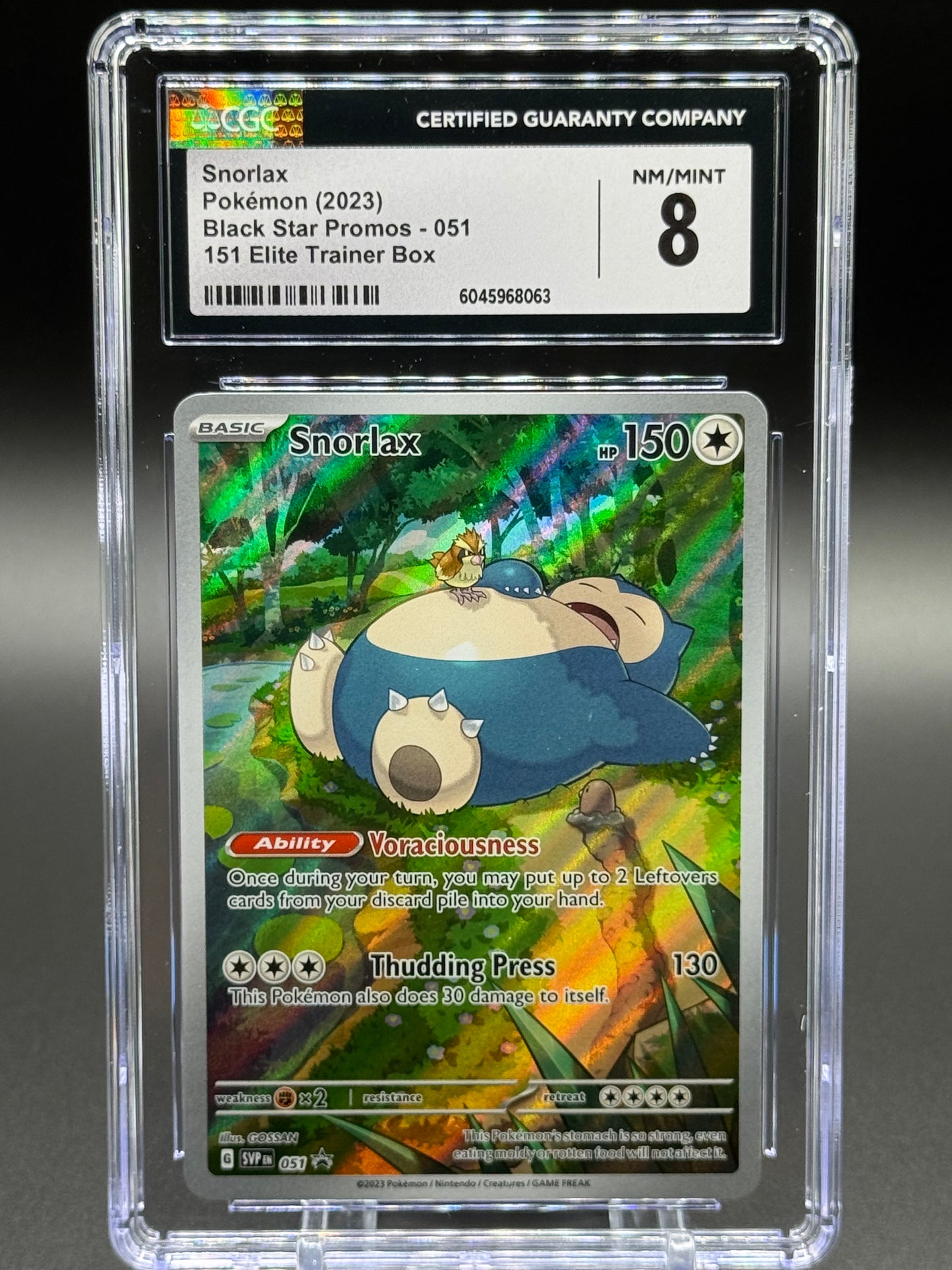 Pokemon TCG Snorlax | Black Star Promo SVP 051 | CGC Graded NM/MINT 8