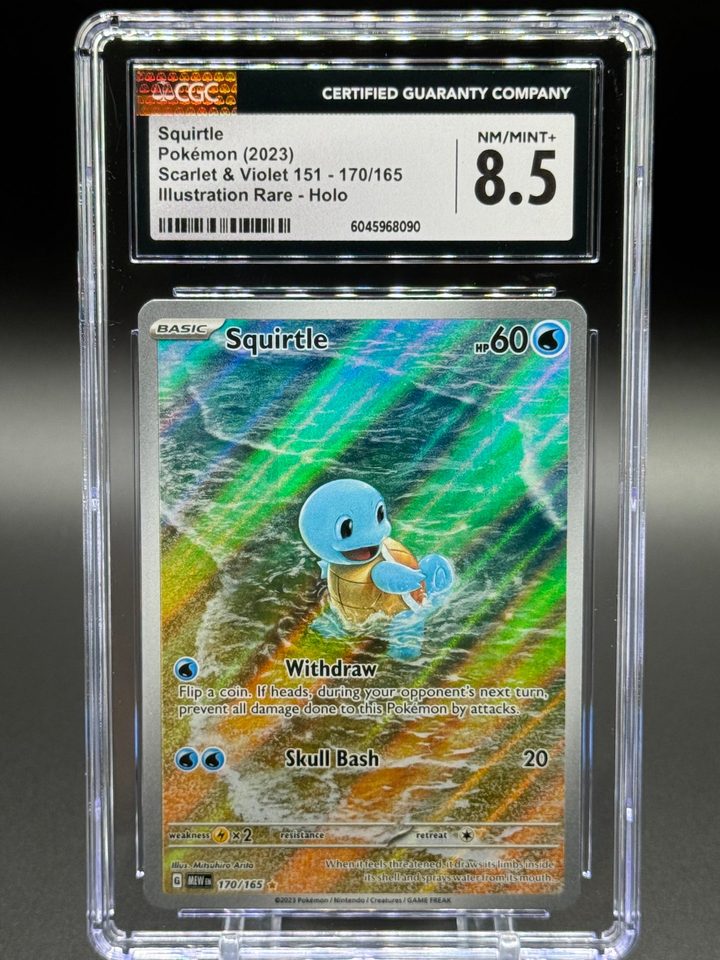 Pokemon TCG Squirtle | Scarlet & Violet 151 170/165 | CGC Graded NM/MINT+ 8.5