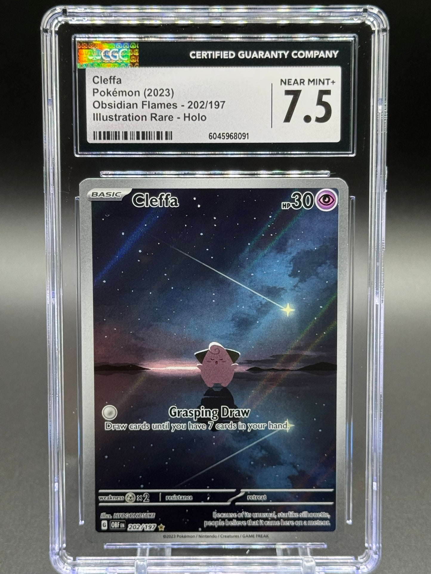 Pokemon TCG Cleffa | Obsidian Flames 202/197 | CGC Graded NEAR MINT+ 7.5