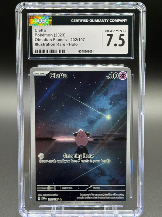 Pokemon TCG Cleffa | Obsidian Flames 202/197 | CGC Graded NEAR MINT+ 7.5