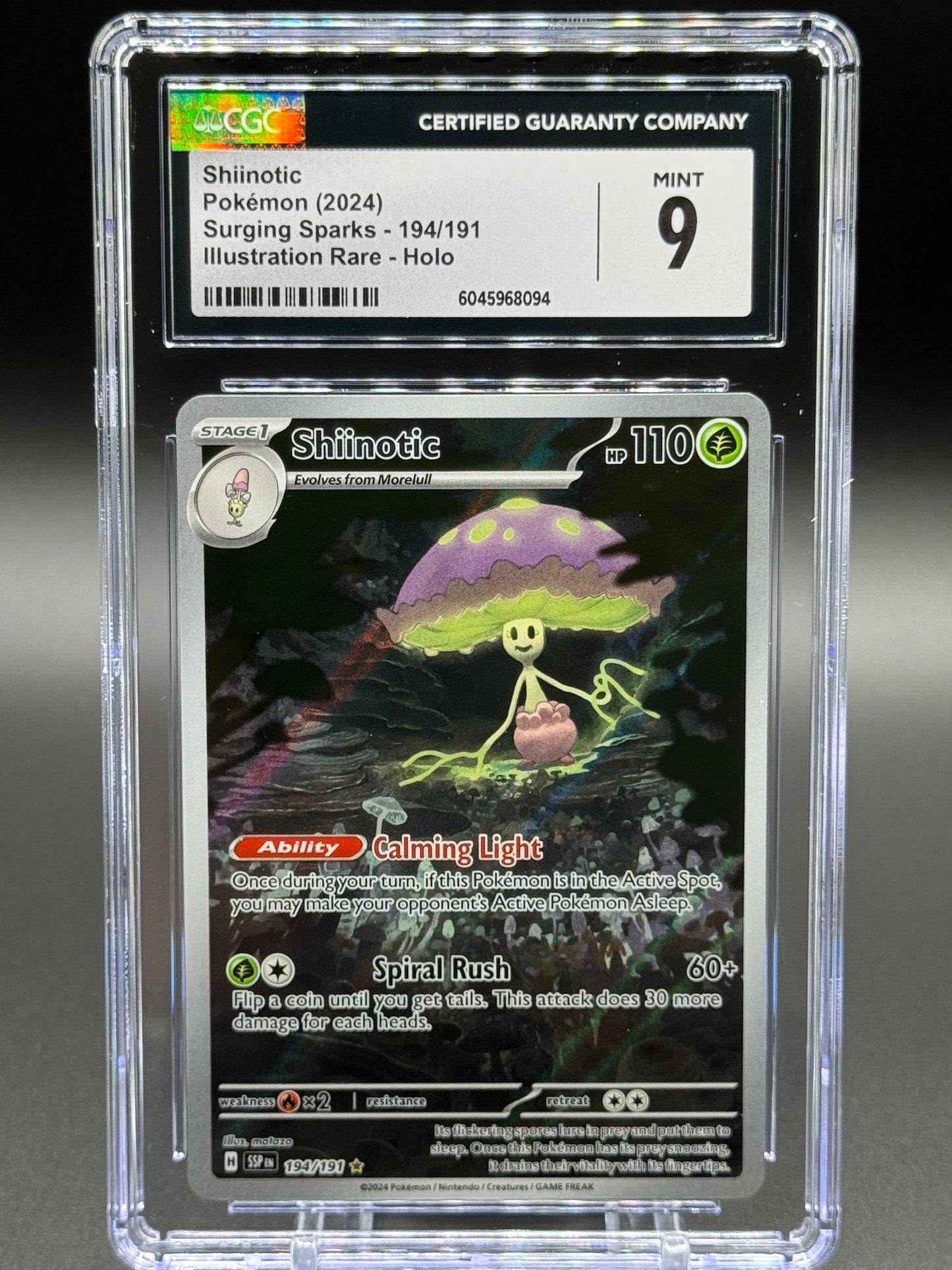 Pokemon TCG Shiinotic | Surging Sparks 194/191 | CGC Graded MINT 9