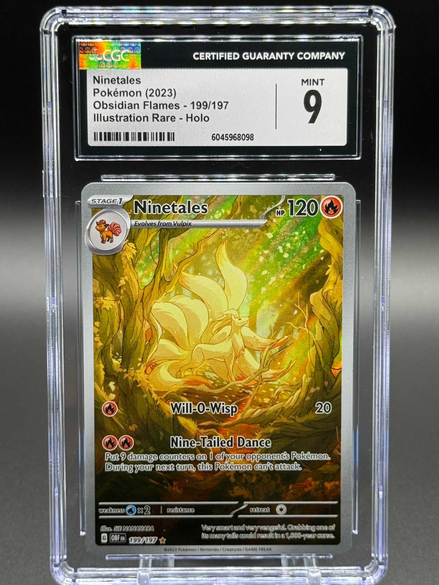 Pokemon TCG Ninetales | Obsidian Flames 199/197 | CGC Graded MINT 9