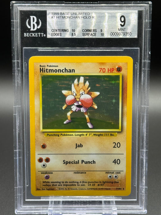 Pokemon TCG Hitmonchan | Base Set 7/102 | BGS Graded MINT 9
