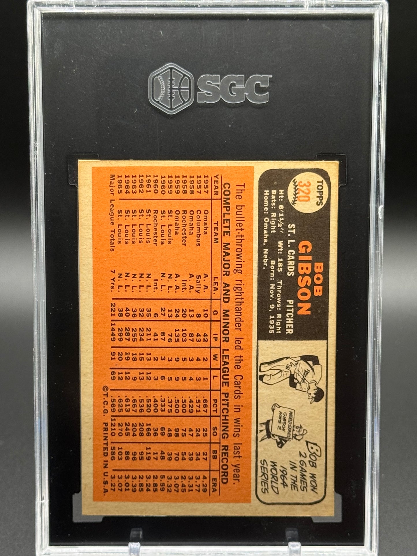 1996 Topps | #320 Bob Gibson | SGC Graded 5.5 EX+