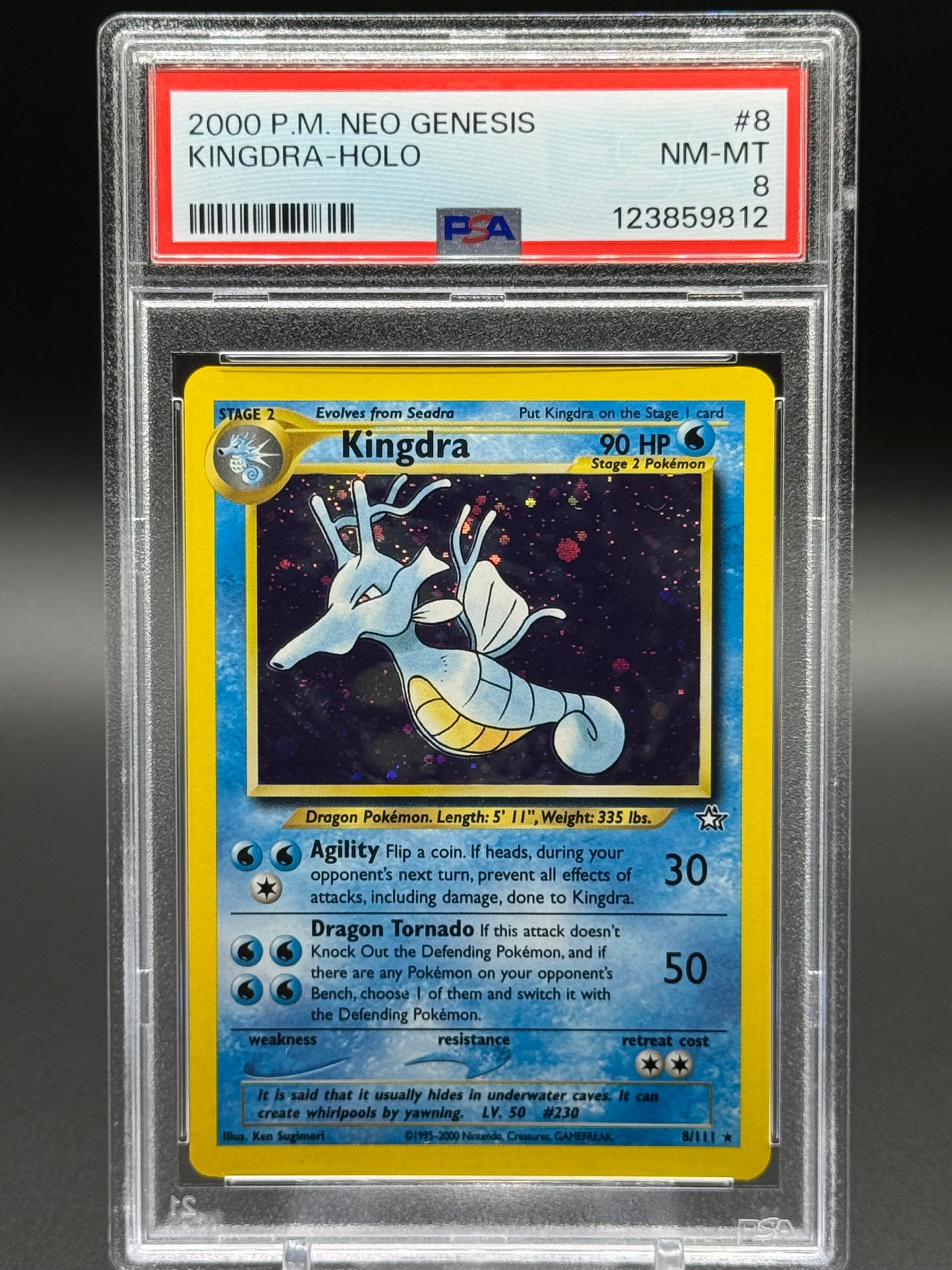 Pokemon TCG Kingdra | Neo Genesis 8/111 | PSA Graded NM-MT 8
