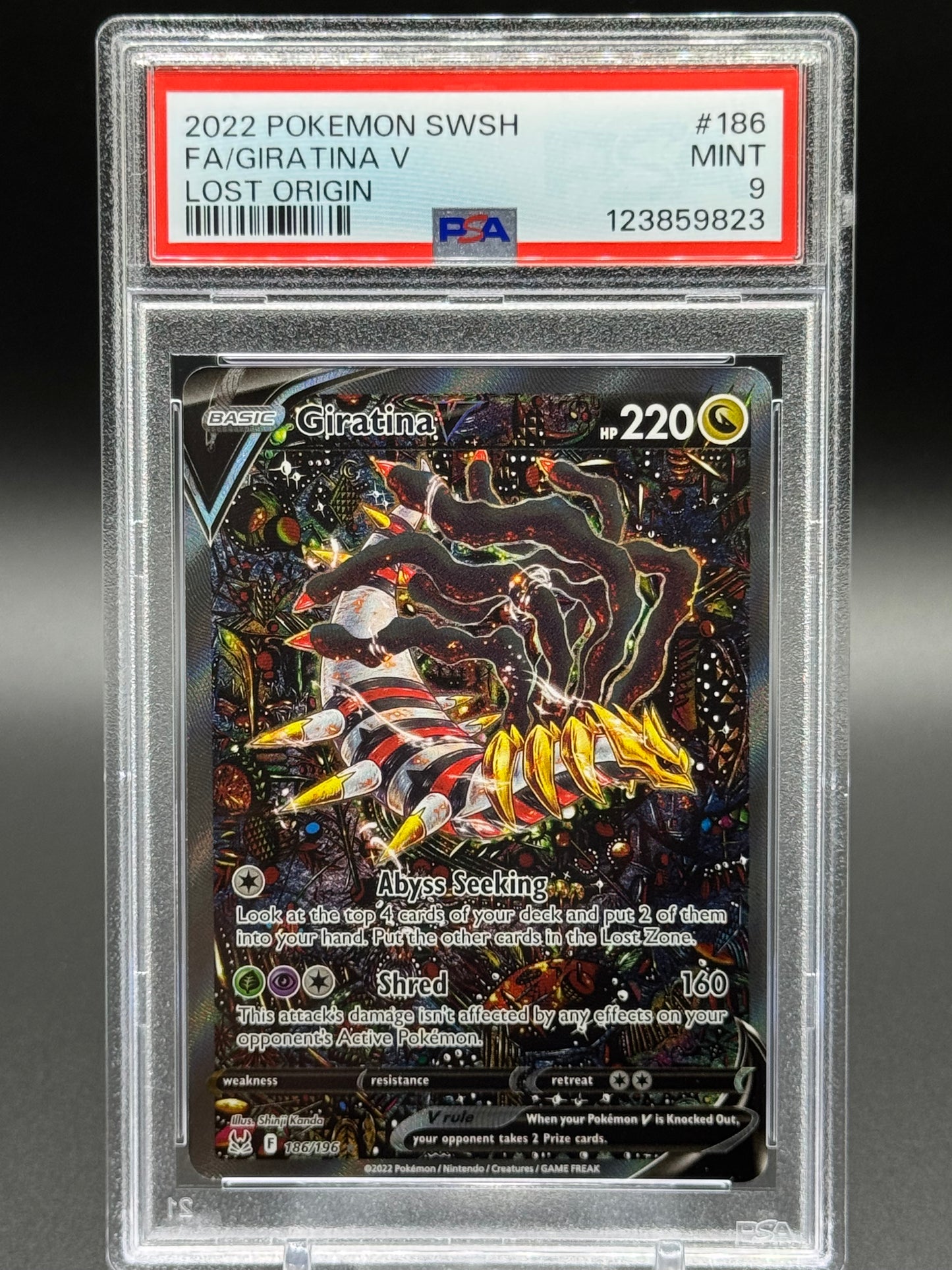 Pokemon TCG Giratina V | Lost Origin 186/196 | PSA Graded MINT 9