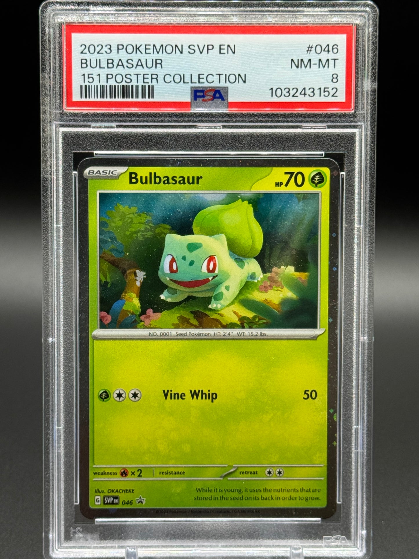 Pokemon TCG Bulbasaur | Black Star Promo SVP046 | PSA Graded NM-MT 8