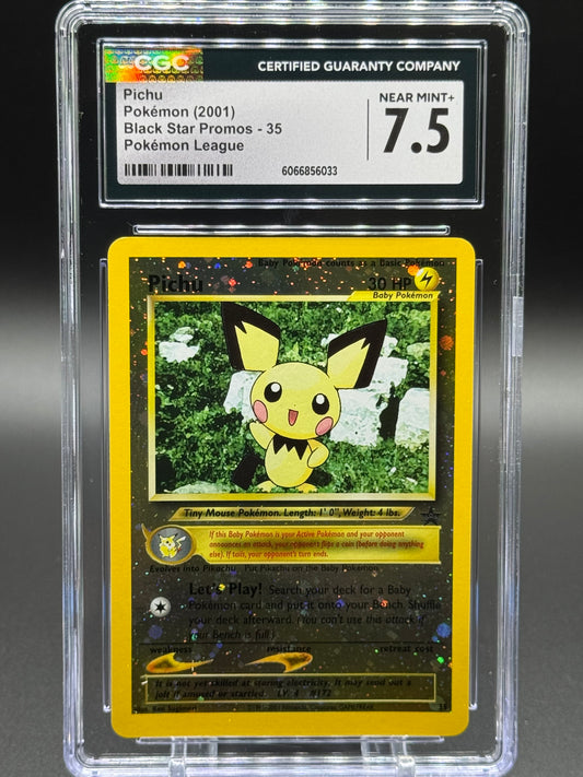 Pokemon TCG Pichu | Black Star Promo 35 | CGC Graded NEAR MINT+ 7.5