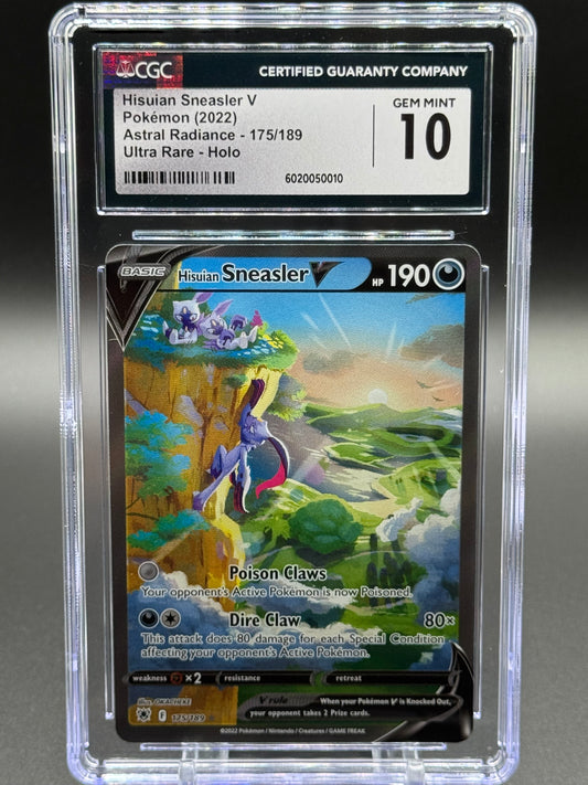 Pokemon TCG Hisuian Sneasler V | Astral Radiance 175/189 | CGC Graded GEM MINT 10