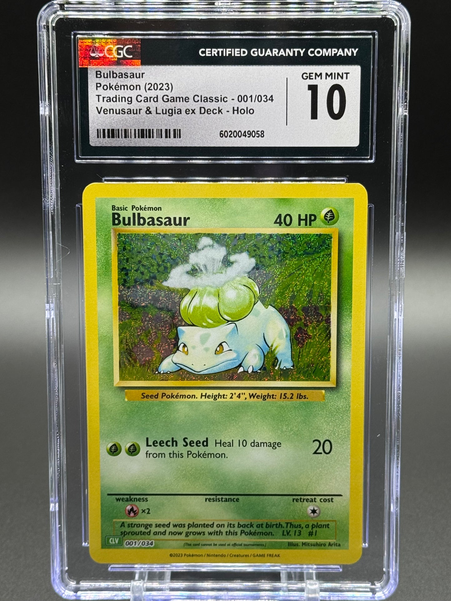 Pokemon TCG Bulbasaur | Trading Card Game Classic: Venusaur & Lugia ex Deck 001/034 | CGC Graded GEM MINT 10