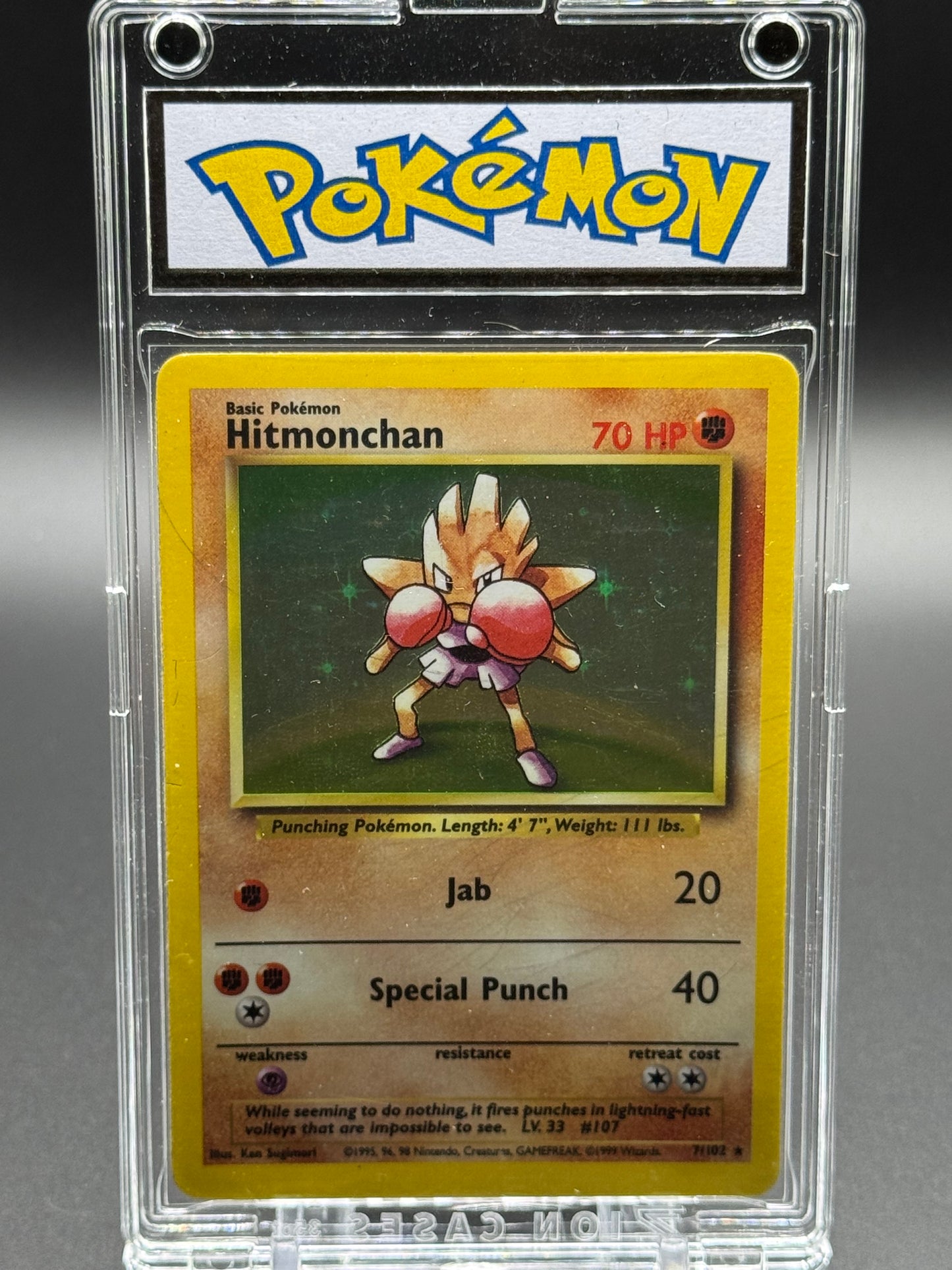 Pokemon TCG Hitmonchan | Base Set | Condition: Heavy Play