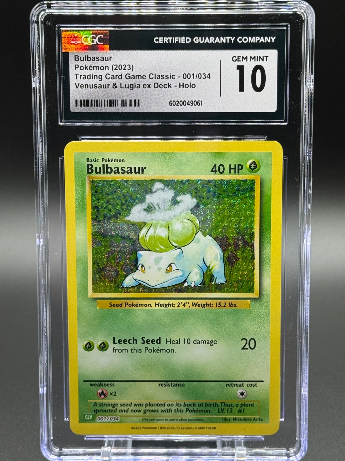 Pokemon TCG Bulbasaur | Trading Card Game Classic: Venusaur & Lugia ex Deck 001/034 | CGC Graded GEM MINT 10