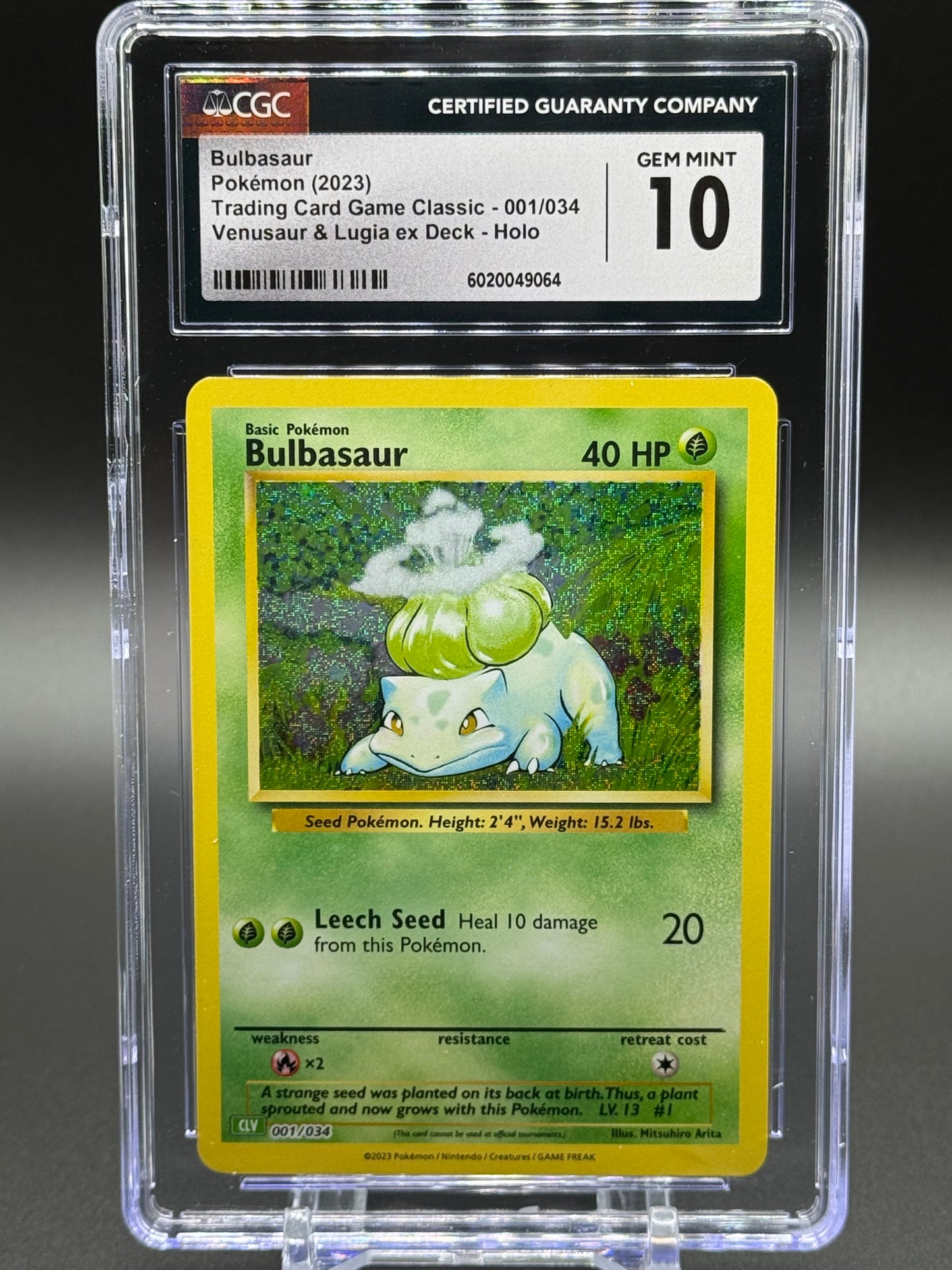 Pokemon TCG Bulbasaur | Trading Card Game Classic: Venusaur & Lugia ex Deck 001/034 | CGC Graded GEM MINT 10
