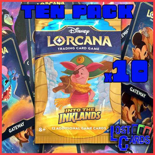 10 Lorcana Into The Inklands Booster Packs Bundle