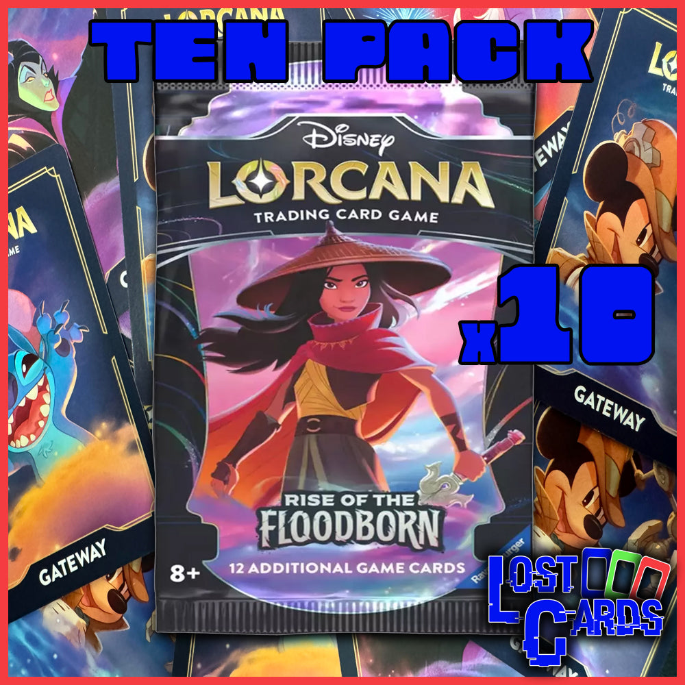 10 Lorcana Rise of the Floodborn Booster Packs Bundle