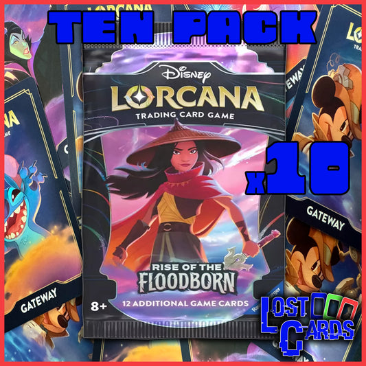 10 Lorcana Rise of the Floodborn Booster Packs Bundle