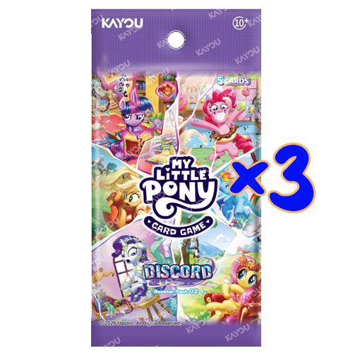 My Little Pony Trading Card Game: Discord!!! Loose Booster Pack - 3 Pack Bundle