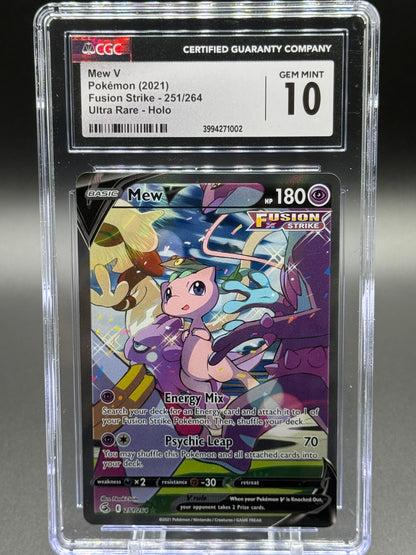 Pokemon TCG Mew V | Fusion Strike 251/264 | CGC Graded GEM MINT 10