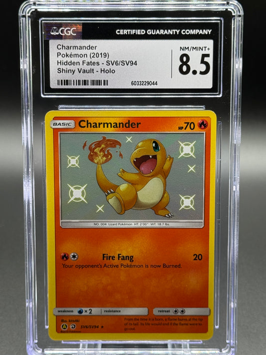 Pokemon TCG Charmander | Hidden Fates SV6/SV94 | CGC Graded NM/MINT+ 8.5