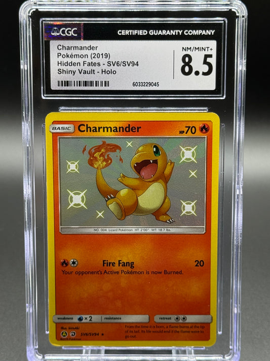 Pokemon TCG Charmander | Hidden Fates SV6/SV94 | CGC Graded NM/MINT+ 8.5