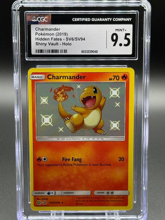Pokemon TCG Charmander | Hidden Fates SV6/SV94 | CGC Graded MINT+ 9.5