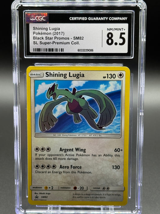 Pokemon TCG Shining Lugia | Black Star Promo SM82 | CGC Graded NM/MINT+ 8.5