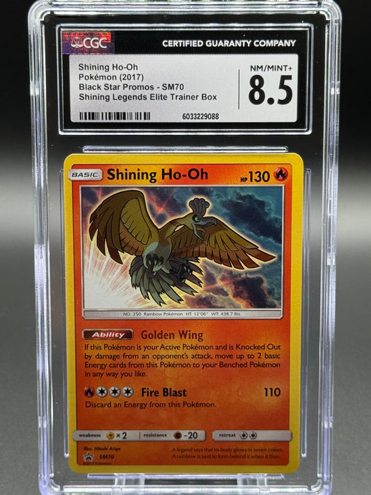 Pokemon TCG Shining Ho-Oh | Black Star Promo SM70 | CGC Graded NM/MINT+ 8.5