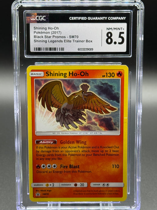 Pokemon TCG Shining Ho-Oh | Black Star Promo SM70 | CGC Graded NM/MINT+ 8.5