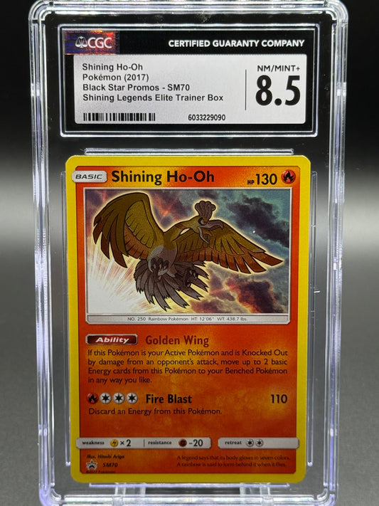 Pokemon TCG Shining Ho-Oh | Black Star Promo SM70 | CGC Graded NM/MINT+ 8.5