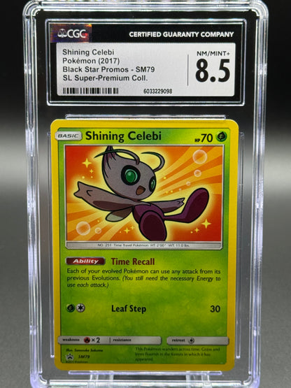 Pokemon TCG Shining Celebi | Black Star Promo SM79 | CGC Graded NM/MINT+ 8.5
