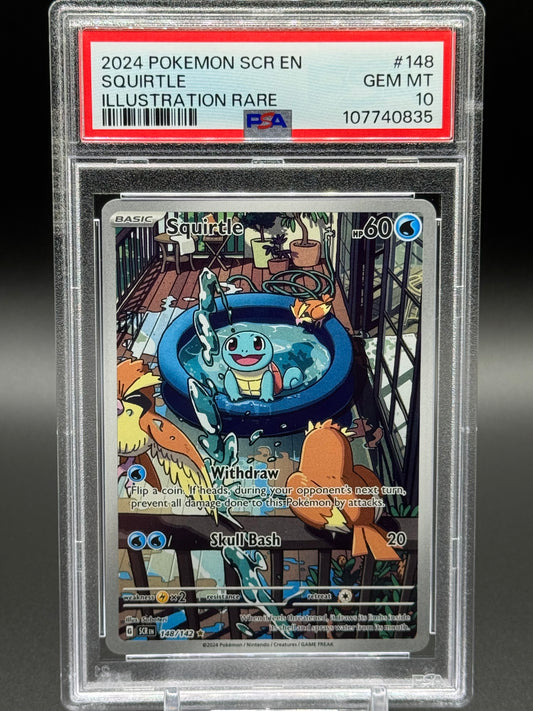 Pokemon TCG Squirtle | Stellar Crown 148/142 | PSA Graded GEM MT 10