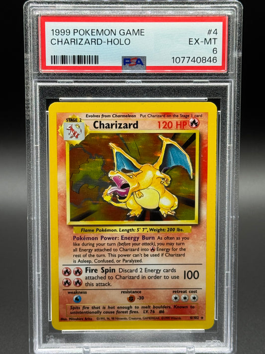 Pokemon TCG Charizard | Base Set Unlimited 4/102 | PSA Graded EX-MT 6
