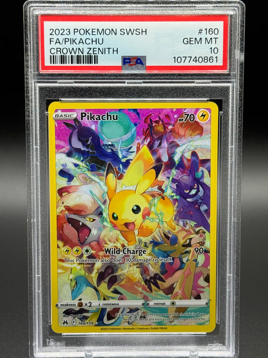 Pokemon TCG Pikachu | Crown Zenith Secret Rare 160/159 | PSA Graded GEM MT 10