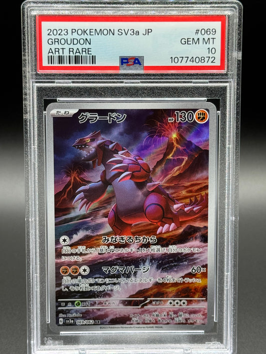 Japanese Pokemon TCG Groudon | Raging Surf sv3a 069/062 | PSA Graded GEM MINT 10