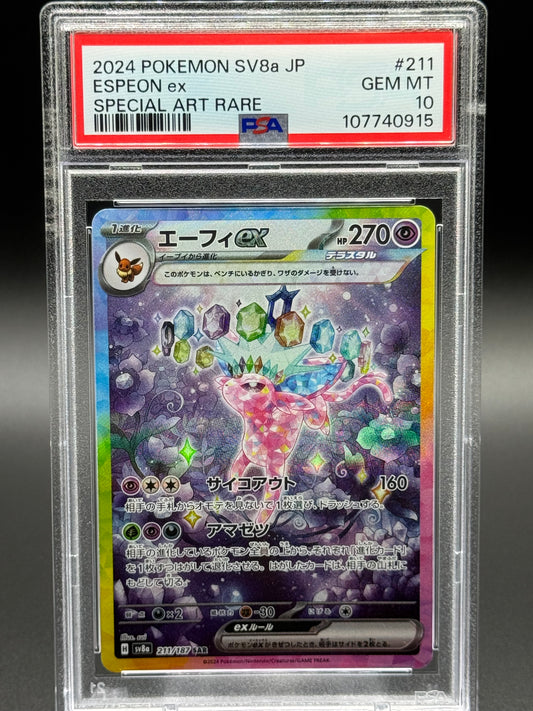 Japanese Pokemon TCG Espeon ex | Terastal Festival ex 211/187 SAR | PSA Graded GEM MT 10