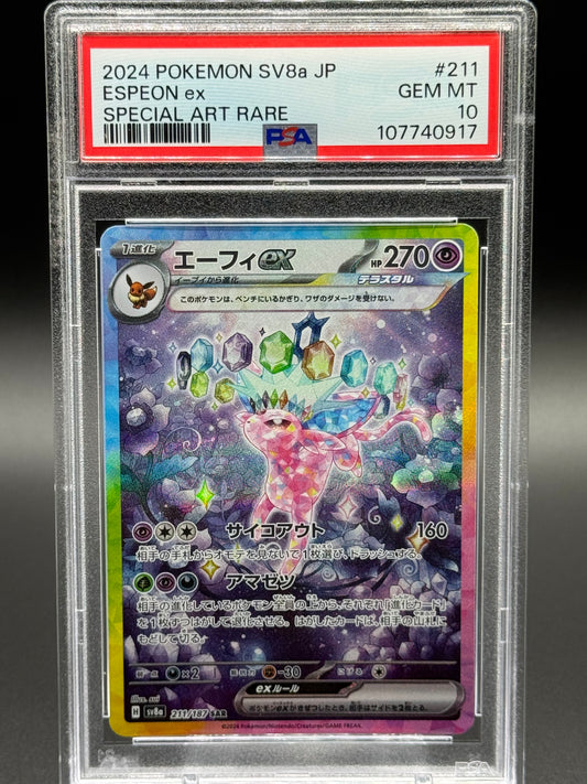 Japanese Pokemon TCG Espeon ex | Terastal Festival ex 211/187 SAR | PSA Graded GEM MT 10